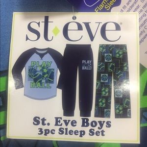 Boys 3 piece pajama set size 5/6